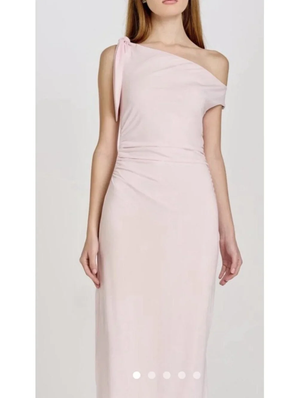 Wayf XL Ballet Pink One-Shoulder Long Formal Party Wedding Guest Gown NEW $128
